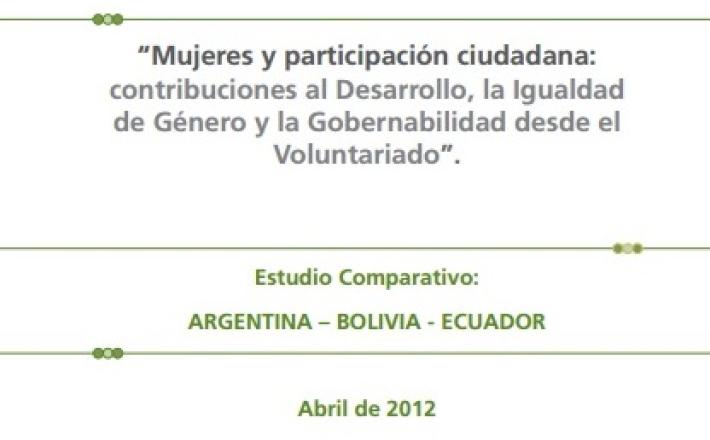 “Mujeres y participación ciudadana: contribuciones al Desarrollo, la Igualdad de Género y la Gobernabilidad desde el Voluntariado”.