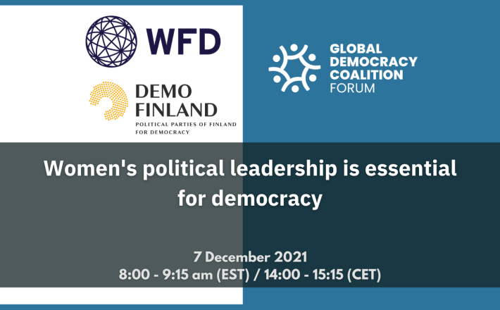 Webinar on women's political leadership - Global Democracy Coalition Forum