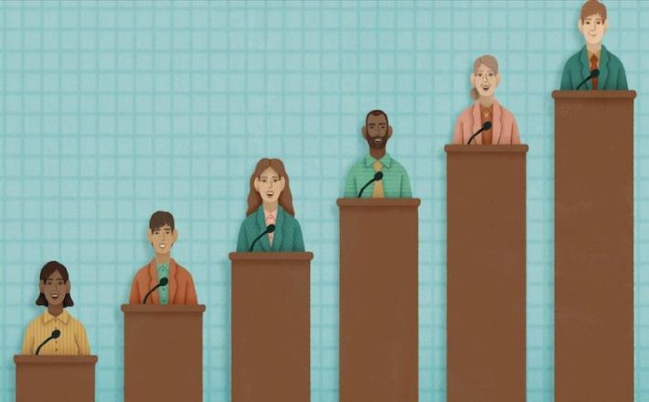 Why are there still so few women leaders in politics?  ILLUSTRATION BY PAIGE STAMPATOR