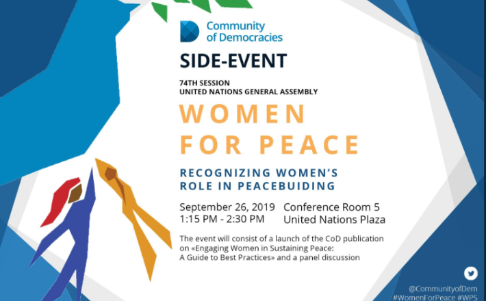 Side Event 74th UNGA: Women for peace, recognizing women’s role in ...