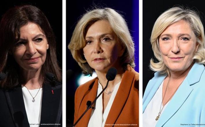Socialist Anne Hidalgo (left), Republican Valerie Pécresse (center) and far-right leader Marine Le Pen are all in the running - Credits: DW Socialist Anne Hidalgo (left), Republican Valerie Pécresse (center) and far-right leader Marine Le Pen are all in the running - Credits: DW
