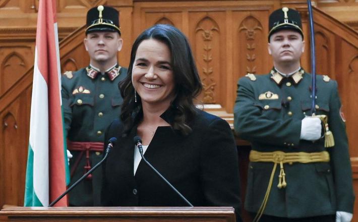 Hungary’s 1st female President Katalin Novak takes office  Source: Szilard Koszticsak/MTI via AP