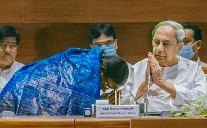 Odisha chief minister Naveen Patnaik during the oath taking ceremony of new cabinet ministers, at Lok Seva Bhawan, in Bhubnaeswar, June 5, 2022. Photo: PTI