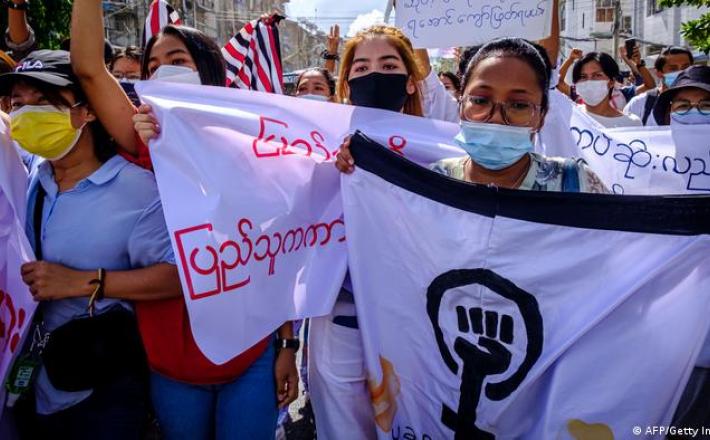 Myanmar women take the lead in resisting the military - AFP/Getty Images