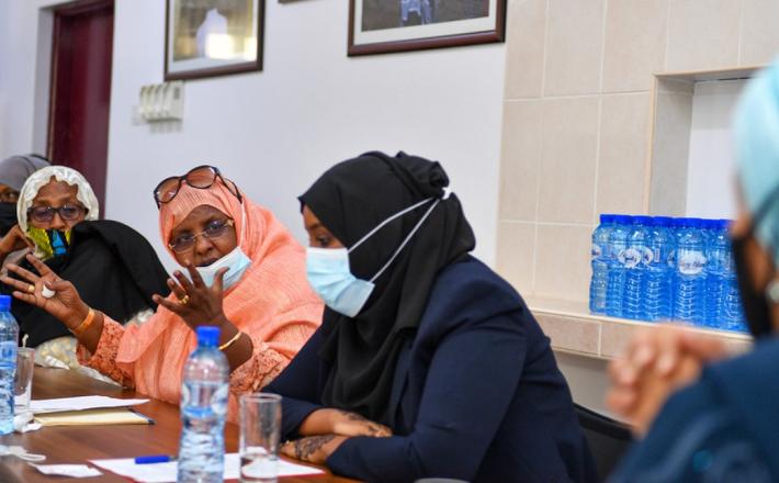The UN Deputy Secretary-General Amina Mohammed, foreground right, meets women leaders in Mogadishu (file photo/allAfrica)