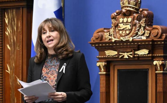 Nathalie Roy est devenue mardi la deuxième femme à occuper le poste de présidente de l'Assemblée nationale. PHOTO : LA PRESSE CANADIENNE / JACQUES BOISSINOT