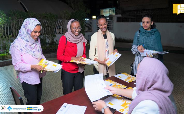 Participants of the academy during registration. Khartoum, Sudan by International IDEA.
