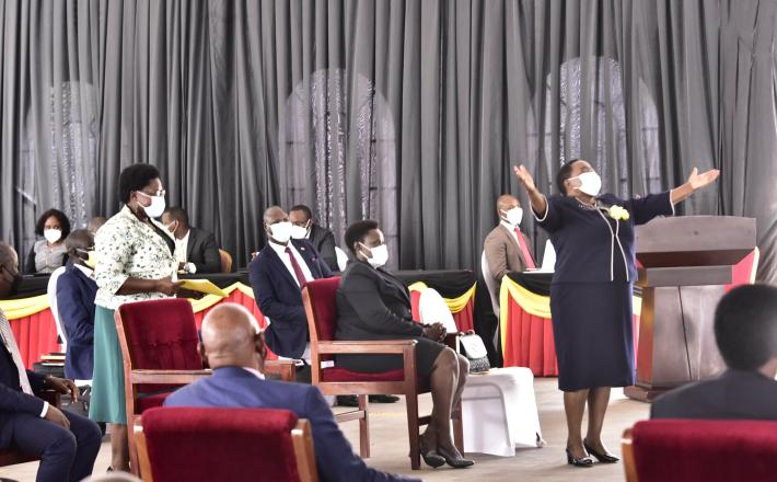 Prime Minister Nabbanja soon after she was confirmed. PHOTO PARLIAMENT MEDIA Prime Minister Nabbanja soon after she was confirmed. PHOTO PARLIAMENT MEDIA