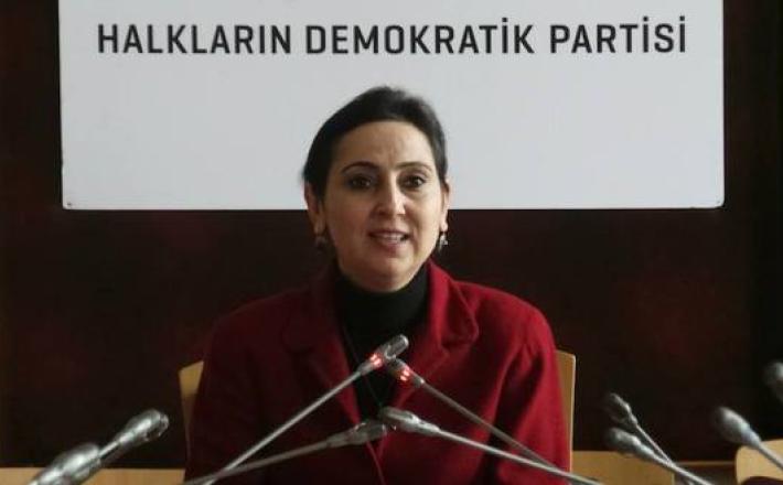 People's Democracy Party (HDP) co-chair Figen Yuksekdag speaks at a meeting on Feb. 11, 2015.  (photo by Facebook/@Figen Yüksekdağ)  