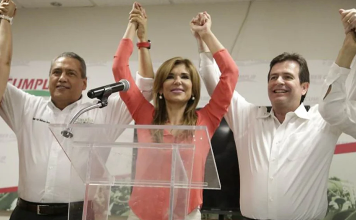Claudia Pavlovich celebrates her victory as governor of Sonora, Mexico, in 2015. (Agencia el Universal/AP)