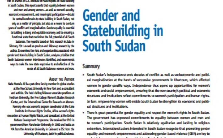 Gender and State Building in South Sudan