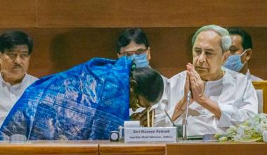 Odisha chief minister Naveen Patnaik during the oath taking ceremony of new cabinet ministers, at Lok Seva Bhawan, in Bhubnaeswar, June 5, 2022. Photo: PTI