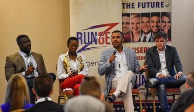 Run GenZ members, from left to right, Ebo Entsuah, Roxy Ndebumadu, Caleb Hanna and Braxton Mitchell - CNN