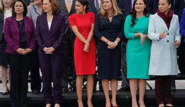 Rep.-elect Angie Craig, left, joined other women in the freshman class of Congress for a group photo on Capitol Hill on Nov. 14, 2018 - Star Tribune