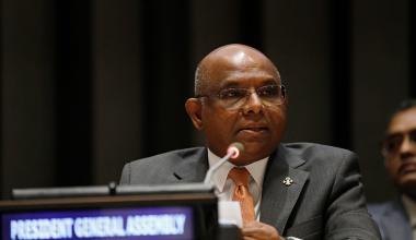 Mr. Abdulla Shahid, President of the General Assembly, hosted an event dedicated to eliminating violence against women in politics on the sidelines of the 66th session of the Commission on the Status of Women. Photo: UN Women/Ryan Brown.