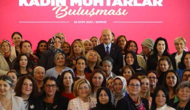 Interior Minister Süleyman Soylu met women mukhtars on October 26 in Edirne, northwestern Türkiye. (Photo: AA)