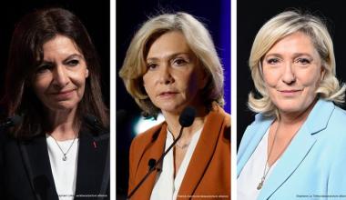 La candidata socialista Anne Hidalgo, la republicana Valérie Pécresse, en el centro, y la líder de extrema derecha Marine Le Pen aspiran a convertirse en la primera presidenta de Francia - Créditos: DW