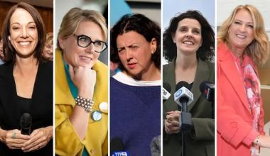 Sophie Scamps, Zoe Daniel, Monique Ryan, Allegra Spender and Kylea Tink all ousted Liberal men from parliament. (CREDIT: JESSICA HROMAS, PENNY STEPHENS, LUIS ENRIQUE ASCUI, JAMES ALCOCK, GETTY IMAGES)