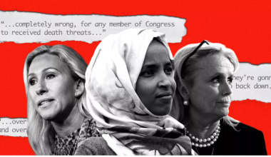 Women politicians are under siege  -  4.Photo illustration: Sarah Grillo/Axios. Photos: Kevin Dietsch, Stefani Reynolds, and Alex Wong/Getty Images