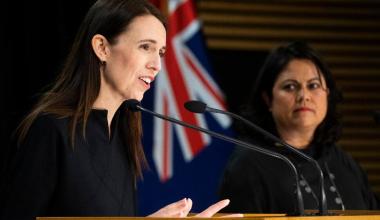 THE ASSOCIATED PRESS. New Zealand Prime Minister Jacinda Ardern, left, gestures during a press conference with COVID-19 Response Minister Ayesha Verrall in Wellington, New Zealand, on Sept. 12, 2022.
