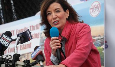Kathy Hochul, the lieutenant governor, will succeed Andrew M. Cuomo to become the first female governor of New York.Credit...Brendan McDermid/Reuters
