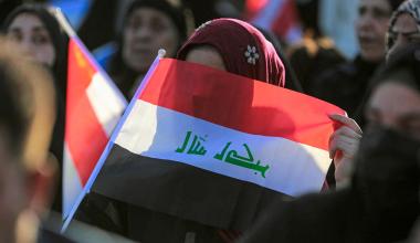 Lors d’un rassemblement en Irak, le 7 octobre 2021. AHMAD AL-RUBAYE/AFP