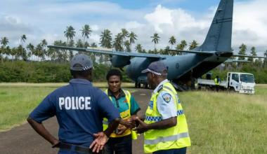 Australia’s air force has helped transport ballot papers for Vanuatu’s election. Photograph: Ginny Stein/The Guardian 