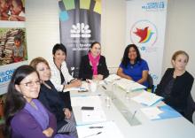 Los equipos de trabajo del Sector Educación de UNESCO Quito y del CNIG y Sra. Moni Pizani, Representante de ONU Mujeres en el Ecuador-Foto Unesco