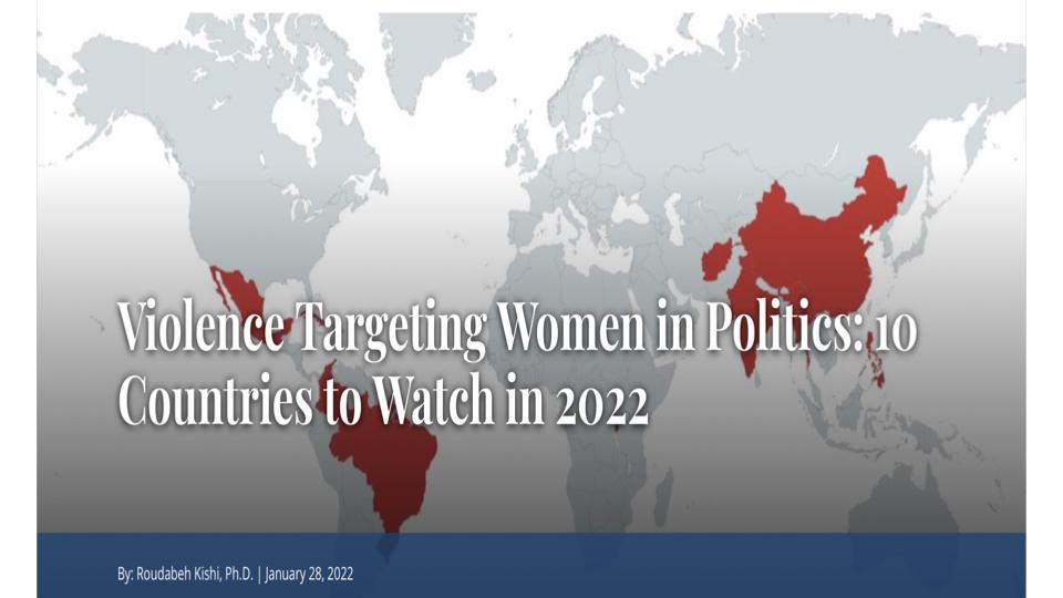 Violence Targeting Women in Politics: 10 Countries to Watch in 2022  Photo by Joshua Rawson-Harris on Unsplash- GIWPS
