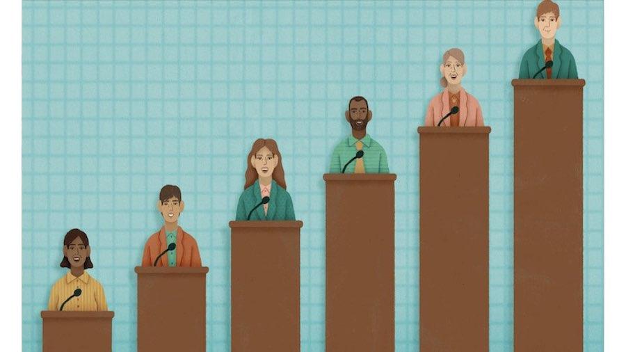 Why are there still so few women leaders in politics?  ILLUSTRATION BY PAIGE STAMPATOR