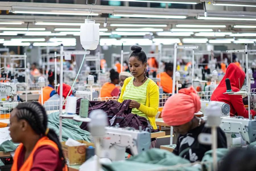 Ethiopian women at a garment factory at the Hawassa Industrial Park in the country’s southern region. Eyerusalem Jiregna/AFP via Getty Images 