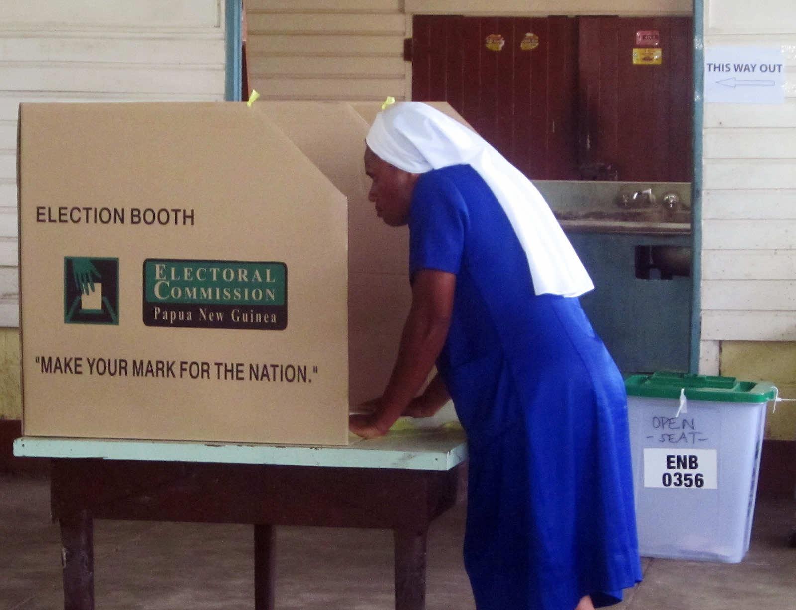 A polling station in Kokopo, East New Britain province, Papua New Guinea, during the 2012 national election (Alexander Rheeney/AFP/GettyImages)