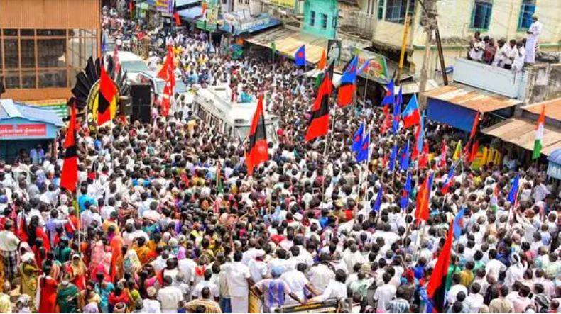 DMK women's wing secretary Kanimozhi during an election campaign rally in support of party candidate ahead of Tamil Nadu assembly polls, in Tenkasi district on April 2. (File photo)