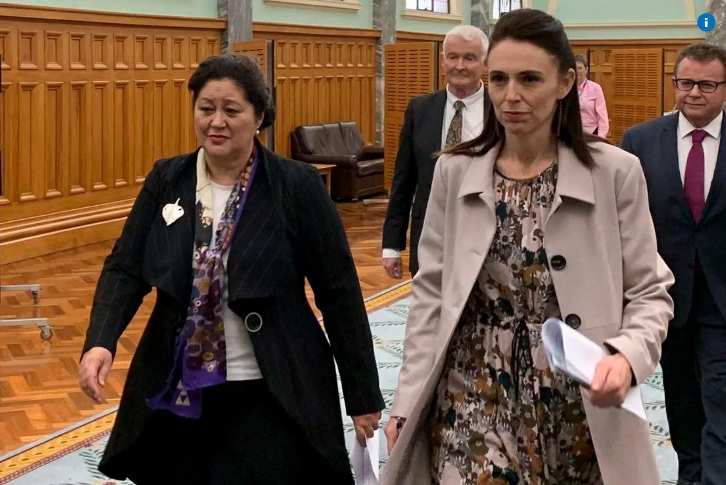 New Zealand Gov. Gen. Cindy Kiro, left, and Prime Minister Jacinda Ardern are seen in 2021. The country ranks sixth for women’s participation in national parliaments.  NICK PERRY / AP FILE PHOTO